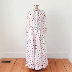 True Vintage Velvet Rose Floral Cottagecore Maxidress Size Prairiecore